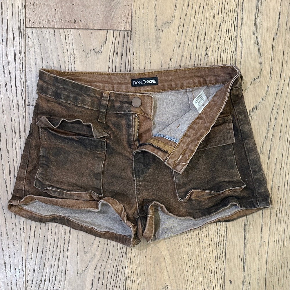 Fashion Nova Vintage Brown Jean Shorts— free when bundled